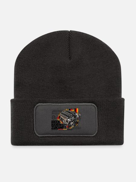 Kraftmotor German Power Engine - Recycelte Patch Beanie - Dunkelgrau