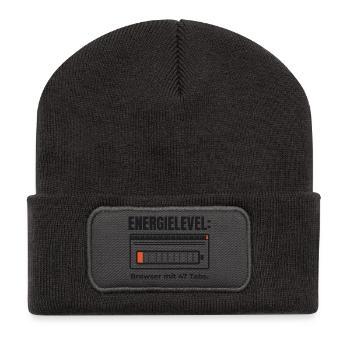 Energielevel: Browser mit 47 Tabs – Shirt - Recycelte Patch Beanie - Dunkelgrau - Vorne