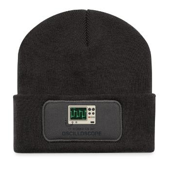 Es funktioniert an meinem Oszilloskop - Recycelte Patch Beanie - Dunkelgrau - Vorne