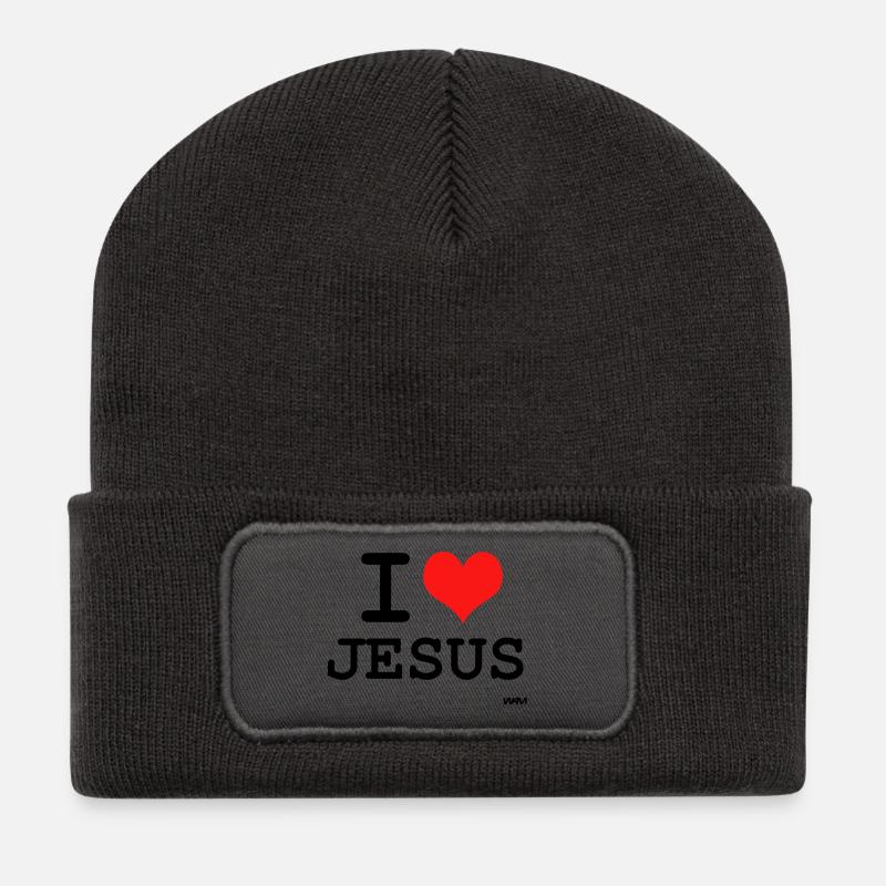 jesus - Recycelte Patch Beanie - Dunkelgrau