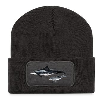 Rauzahndelfin - Dolphin - Steno rostre - Recycelte Patch Beanie - Dunkelgrau - Vorne