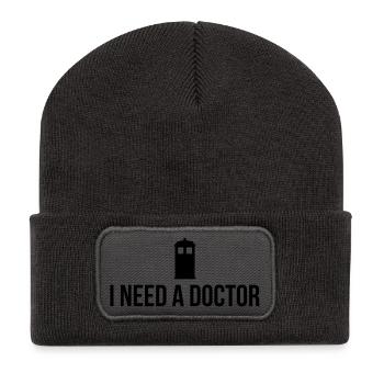 I need a Doctor - Recycled Patch Beanie - dark grey - Front
