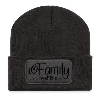 Vacances en famille - Beanie recyclé à patch - charbon - Devant