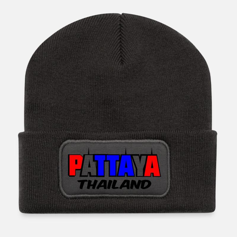 Pattaya Thailand - Recycelte Patch Beanie - Dunkelgrau