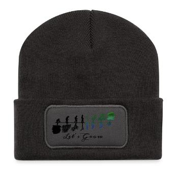 Lassen Sie uns wachsen - Recycelte Patch Beanie - Dunkelgrau - Vorne