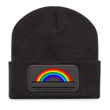 Rainbow name banner - Recycled Patch Beanie - dark grey - Front