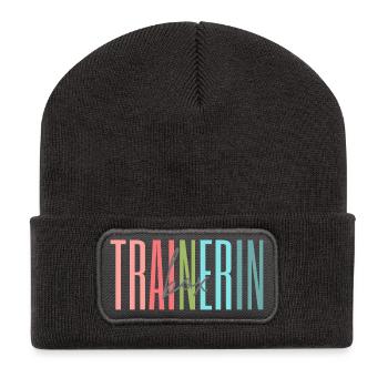 Trainerin Box Boxtrainerin Kampfsport Geschenk - Recycelte Patch Beanie - Dunkelgrau - Vorne
