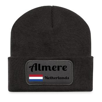 Almere Niederlande - Stilvolle Drucke - Recycelte Patch Beanie - Dunkelgrau - Vorne