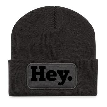 Hey - Recycelte Patch Beanie - Dunkelgrau - Vorne