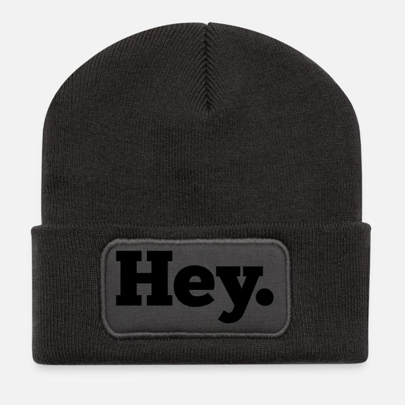 Hey - Recycled Patch Beanie - dark grey