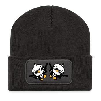 Birds 2 Weapons Guns Agent Sunglasses Cool - Recycled Patch Beanie - dark grey - Front