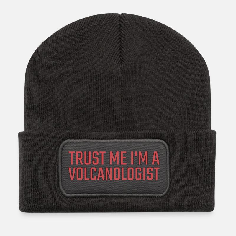 Volcanologist Trust me Volcanology - Recycelte Patch Beanie - Dunkelgrau