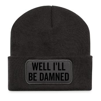 Well I’ll be Damned - Recycled Patch Beanie - dark grey - Front
