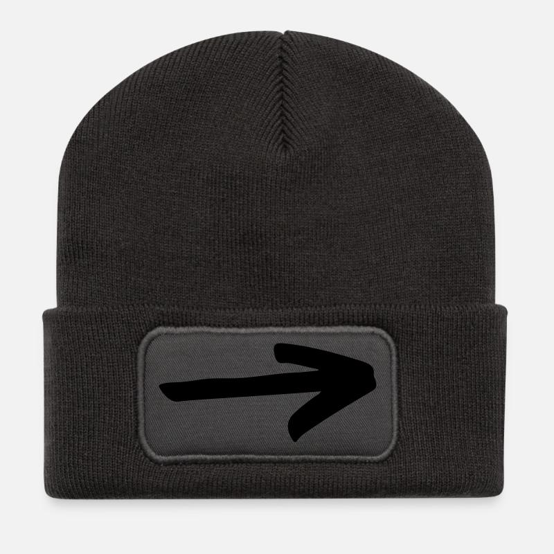Simple arrow to design yourself - Recycled Patch Beanie - dark grey