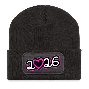 Cœur 2026 - Beanie recyclé à patch - charbon - Devant