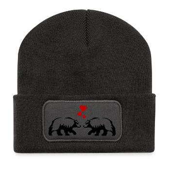 Bear Love - Recycled Patch Beanie - dark grey - Front