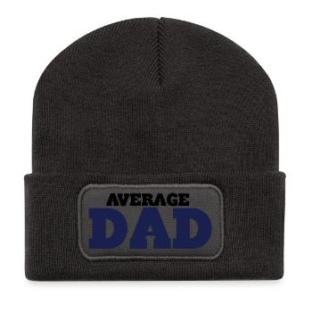 Père moyen : Typographie en blocs gras - Beanie recyclé à patch - charbon - Devant