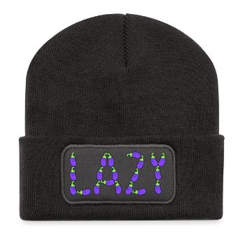 Eggplant lazy - Recycled Patch Beanie - dark grey - Front