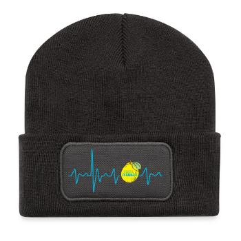 Costa d'Amalfi in Italien Heartbeat Amalfiküste - Recycelte Patch Beanie - Dunkelgrau - Vorne