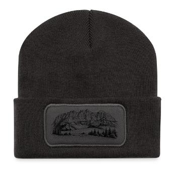 Wilder Kaiser Silhouette | Kaisergebirge Design | - Recycled Patch Beanie - dark grey - Front