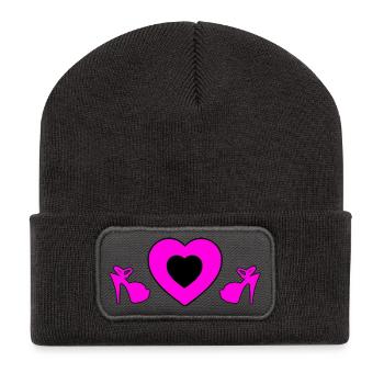 High Heels - Recycelte Patch Beanie - Dunkelgrau - Vorne