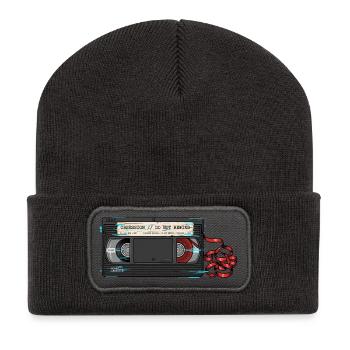 Obsession VHS-Kassette - Recycelte Patch Beanie - Dunkelgrau - Vorne