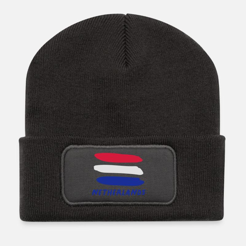 Netherlands - Recycelte Patch Beanie - Dunkelgrau
