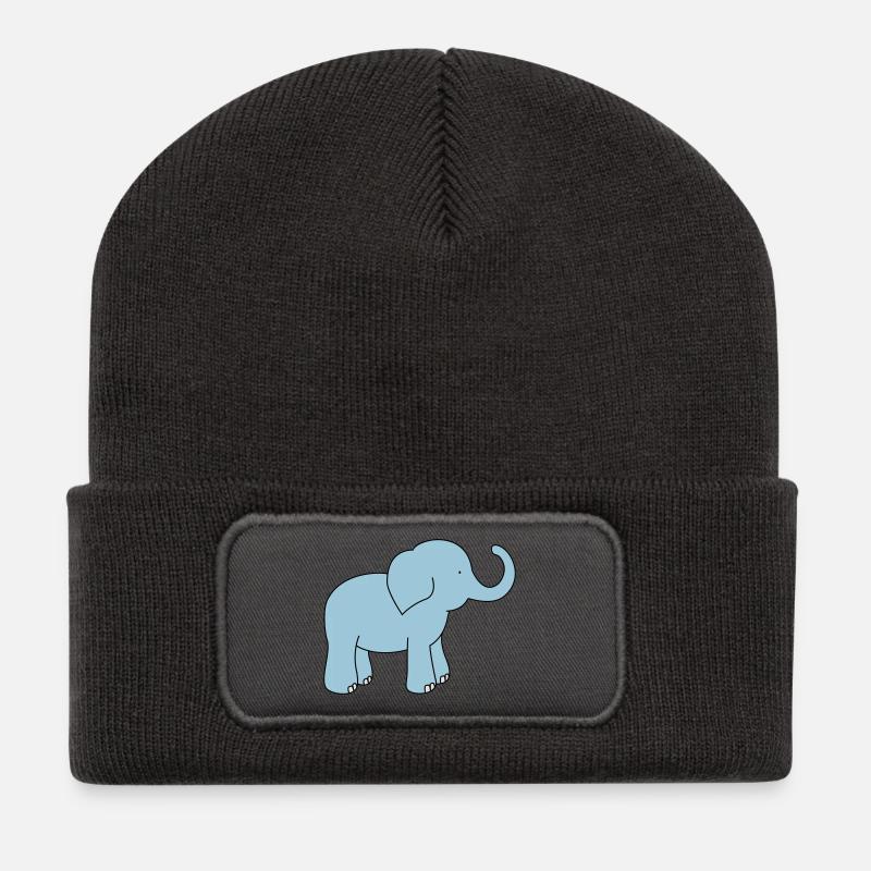 Elefant - Recycelte Patch Beanie - Dunkelgrau