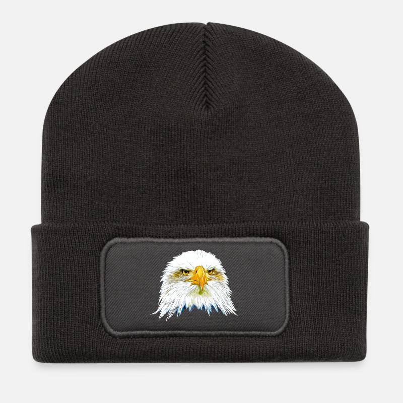 gxp eagle bald eagle vector art - Recycled Patch Beanie - dark grey