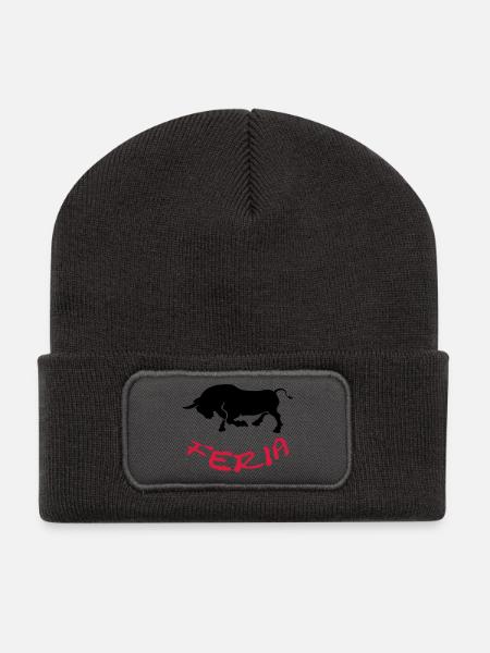 Feria ! - Beanie recyclé à patch - charbon