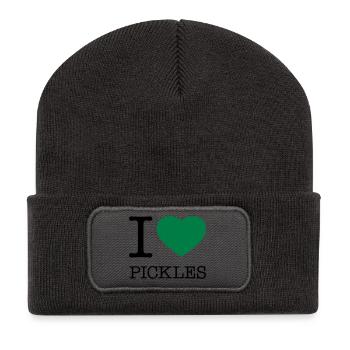 J’ADORE LES CORNICHONS - Beanie recyclé à patch - charbon - Devant
