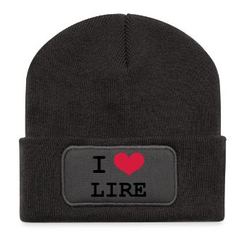 I Love Lire - Beanie recyclé à patch - charbon - Devant