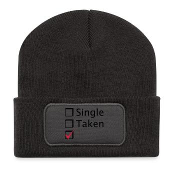 Single Taken - Recycelte Patch Beanie - Dunkelgrau - Vorne