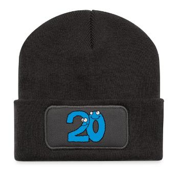 Drôle 20 vingt monstres comiques - Beanie recyclé à patch - charbon - Devant