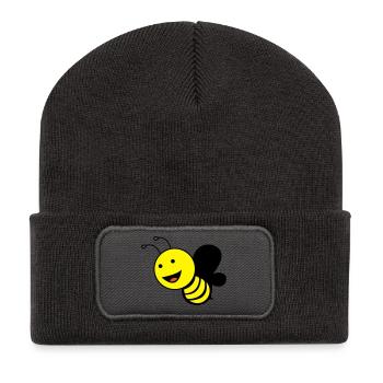 suesse_biene_02 - Beanie recyclé à patch - charbon - Devant