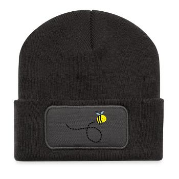 flying_bee_02 - Recycelte Patch Beanie - Dunkelgrau - Vorne