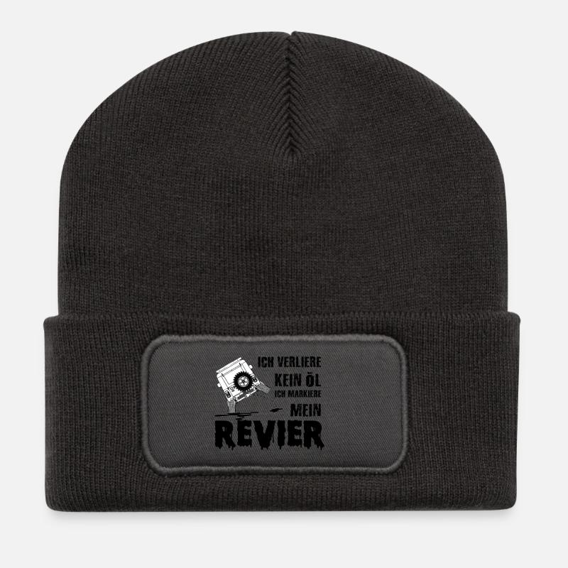 Defender land.rover lustig Geschenk idee - Recycelte Patch Beanie - Dunkelgrau