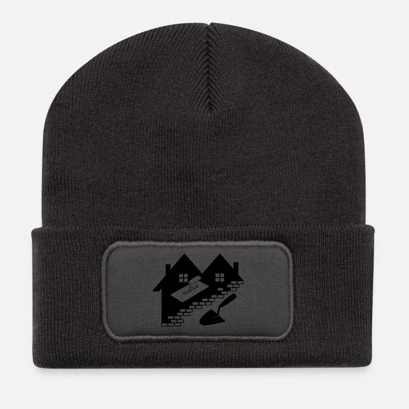 Maurerstuck Bauarbeiter - Recycelte Patch Beanie - Dunkelgrau