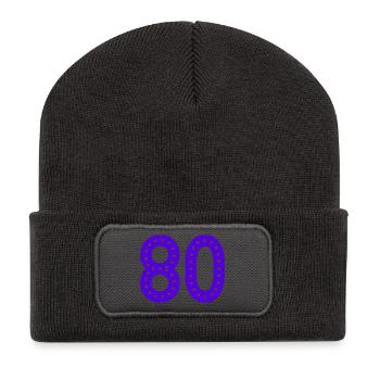 80 JAHRE. 80-JÄHRIGES JUBILÄUM. GEBURTSTAG 80 JAHRE. 80 - Recycelte Patch Beanie - Dunkelgrau - Vorne