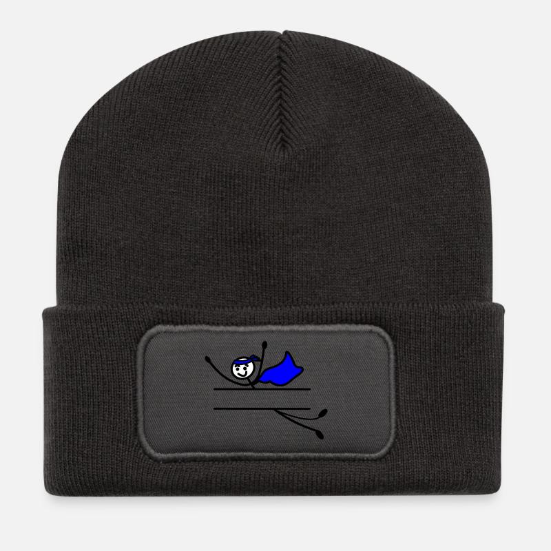 Fliegender Held mit Umhang, Strahl dazwischen zu besitzen t - Recycelte Patch Beanie - Dunkelgrau