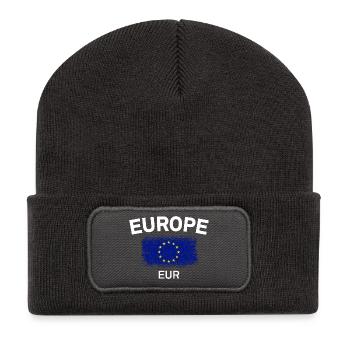 Europe Circle Flag Brush - Recycled Patch Beanie - dark grey - Front