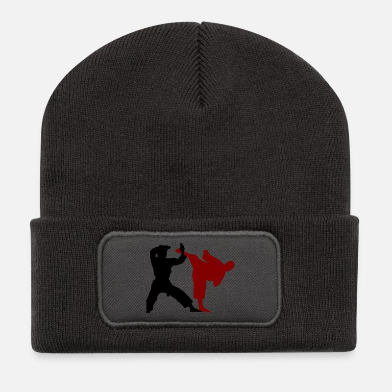 Kumite Karate - Recycelte Patch Beanie - Dunkelgrau