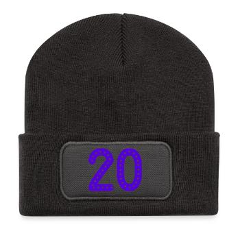 20. 20 JAHRE. 20-JÄHRIGES JUBILÄUM. 20-JÄHRIGES JUBILÄUM. - Recycelte Patch Beanie - Dunkelgrau - Vorne