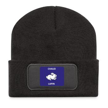 Heißes Kaninchen - Recycelte Patch Beanie - Dunkelgrau - Vorne