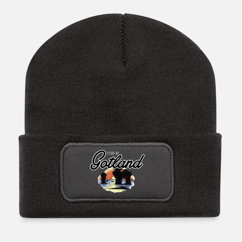 Das ist Gotland - Rauk - Recycelte Patch Beanie - Dunkelgrau