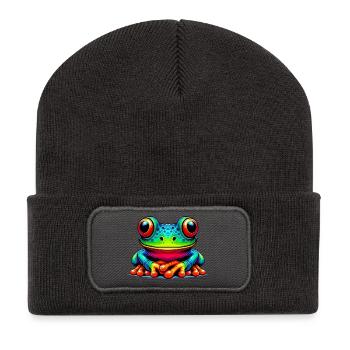 Frosch - Recycelte Patch Beanie - Dunkelgrau - Vorne