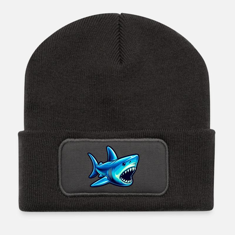 Hai - Recycelte Patch Beanie - Dunkelgrau
