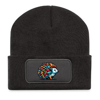 Hedgehog - Recycled Patch Beanie - dark grey - Front