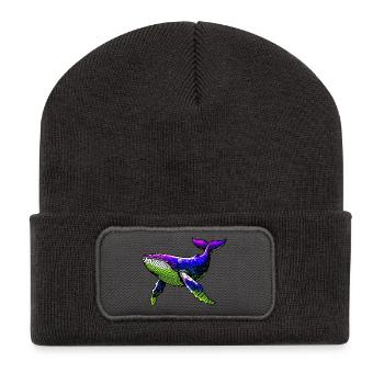 Whale - Recycled Patch Beanie - dark grey - Front