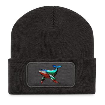 Baleine - Beanie recyclé à patch - charbon - Devant